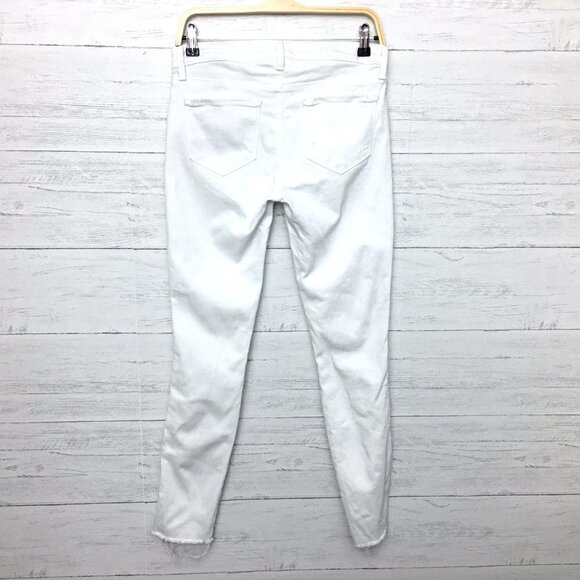L'Agence Jeans size 27 White Chantal Low Rise Skinny Distressed length 30" - Picture 11 of 12